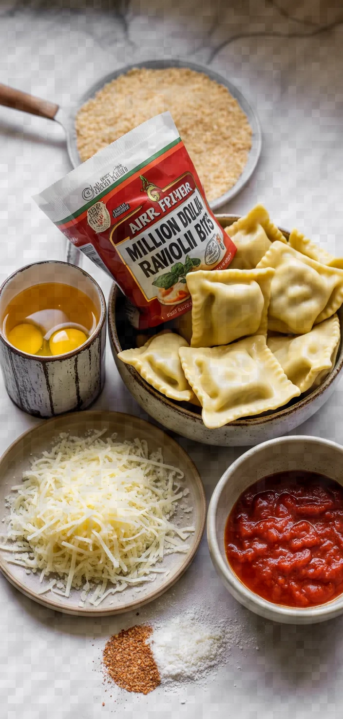 Ingredients photo for Air Fryer Million Dollar Ravioli Bites Recipe