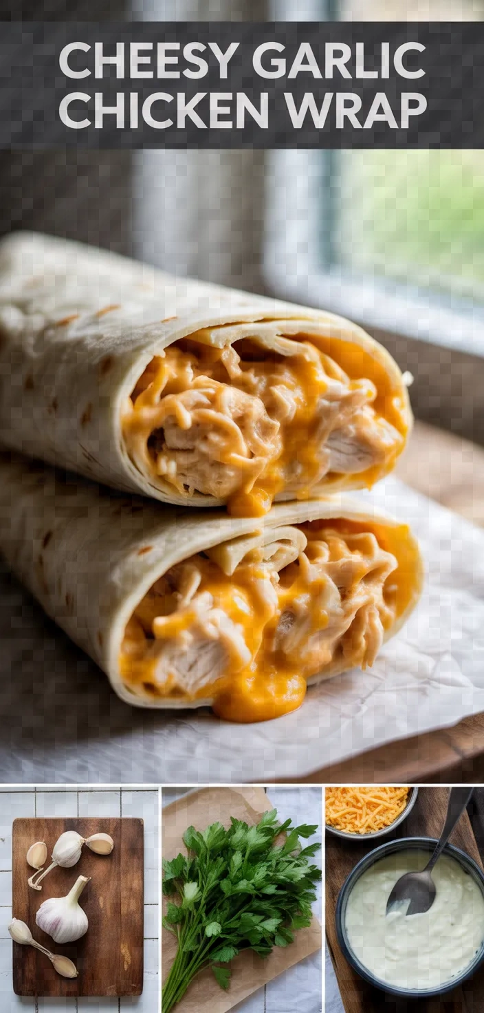 A photo of Cheesy Garlic Chicken Wraps Recipe