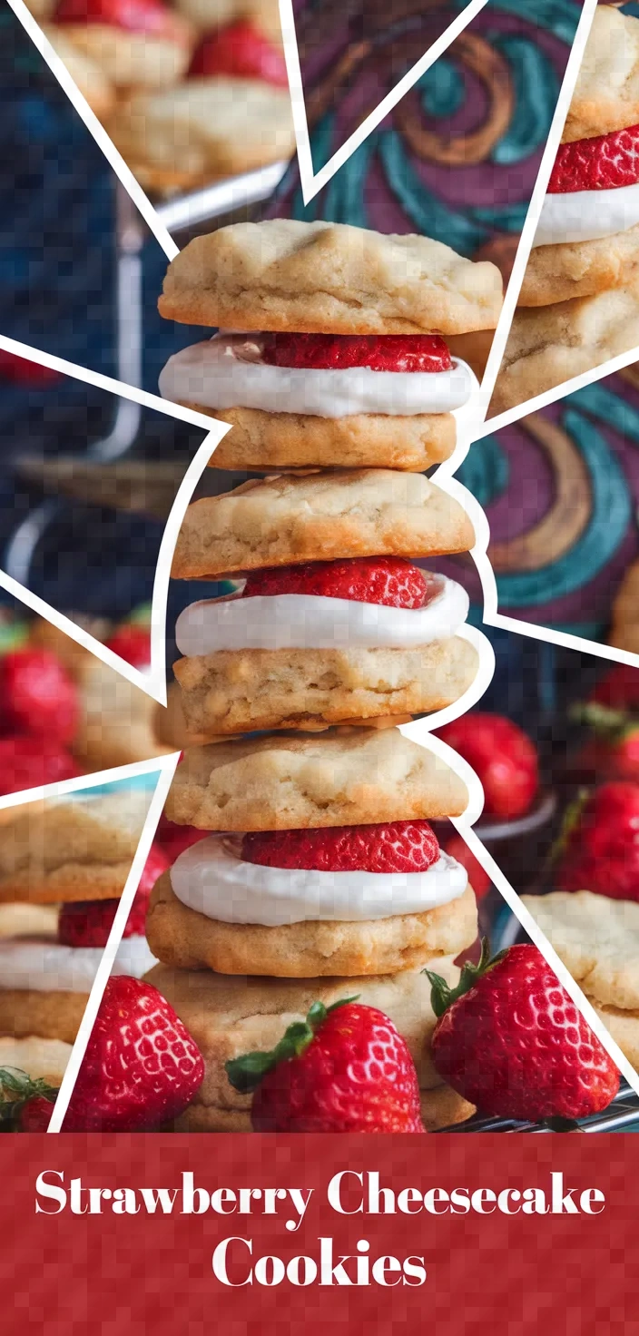 A photo of Strawberry Cheesecake Stuffed Cookies Recipe