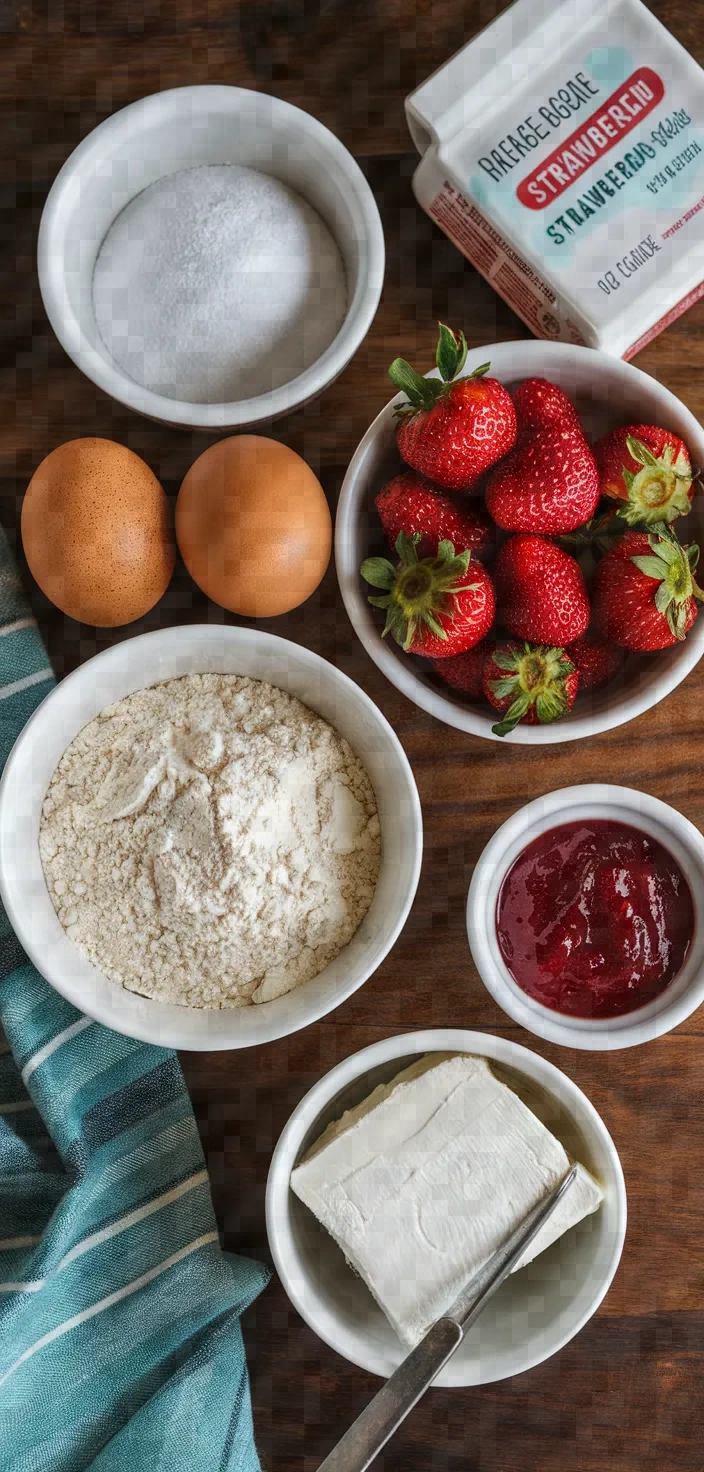 Ingredients photo for Strawberry Cheesecake Stuffed Cookies Recipe