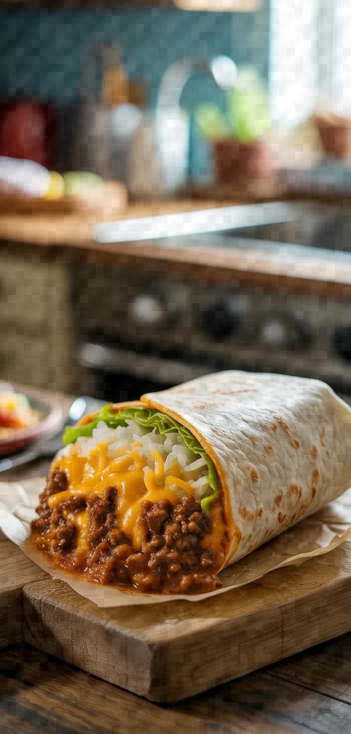 Cheesy Double Beef Burrito Recipe