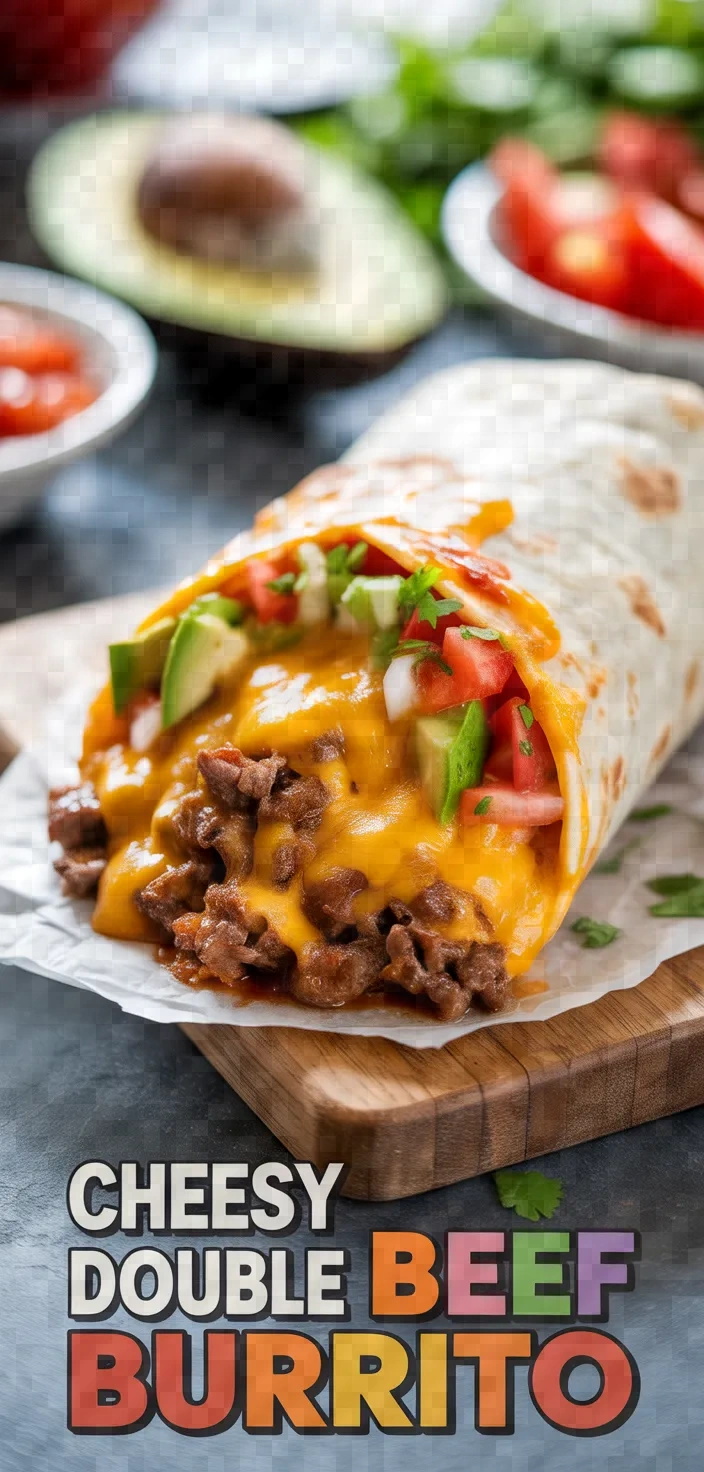 A photo of Cheesy Double Beef Burrito Recipe