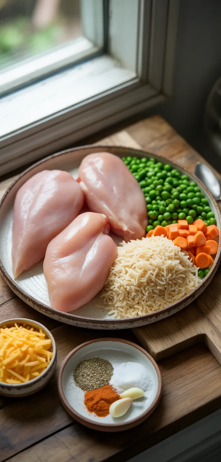 Ingredients photo for Crock Pot Chicken And Rice Recipe