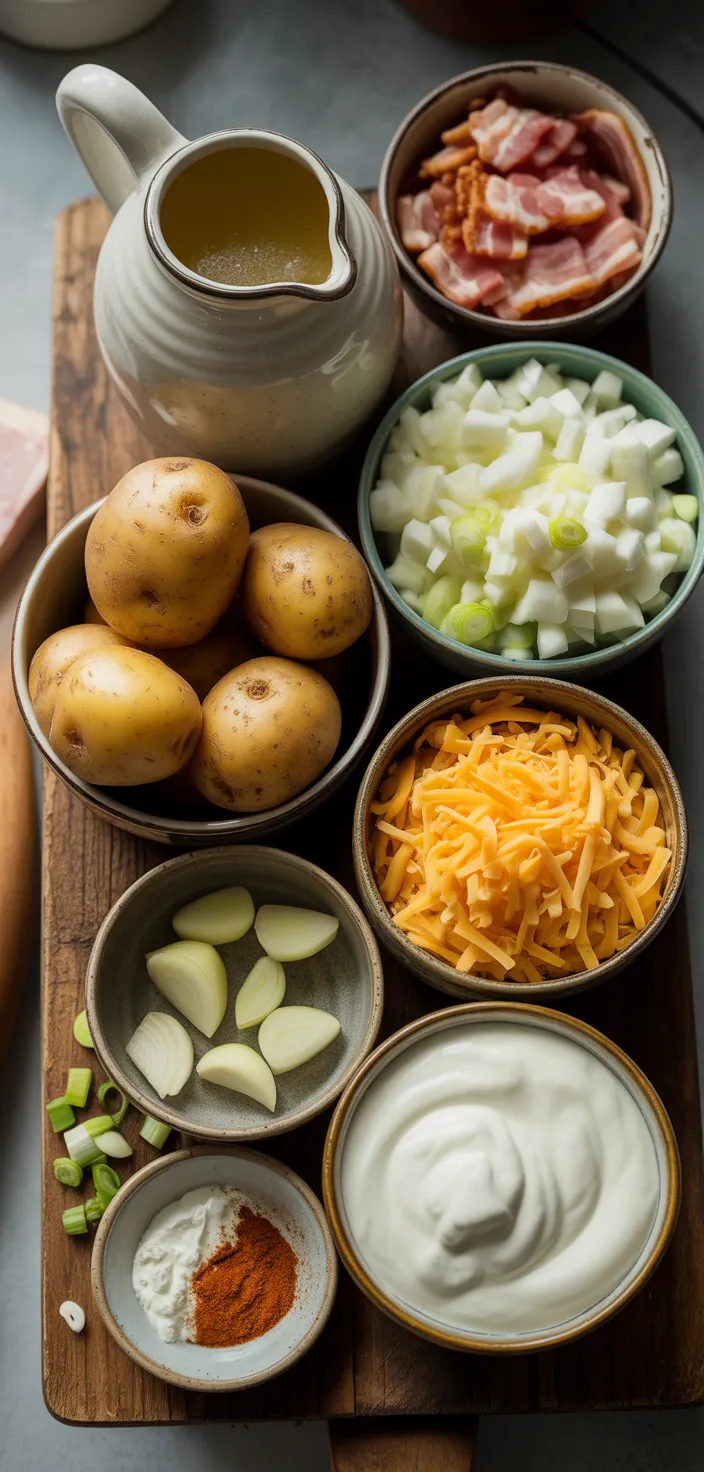 Ingredients photo for Crockpot Potato Soup Recipe