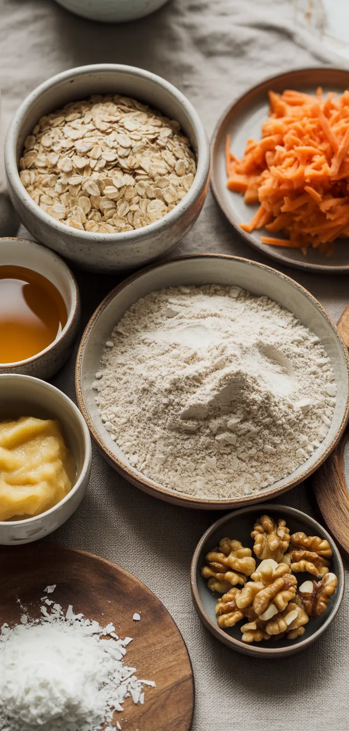 Ingredients photo for Easy Carrot Cake Oatmeal Cookies Recipe