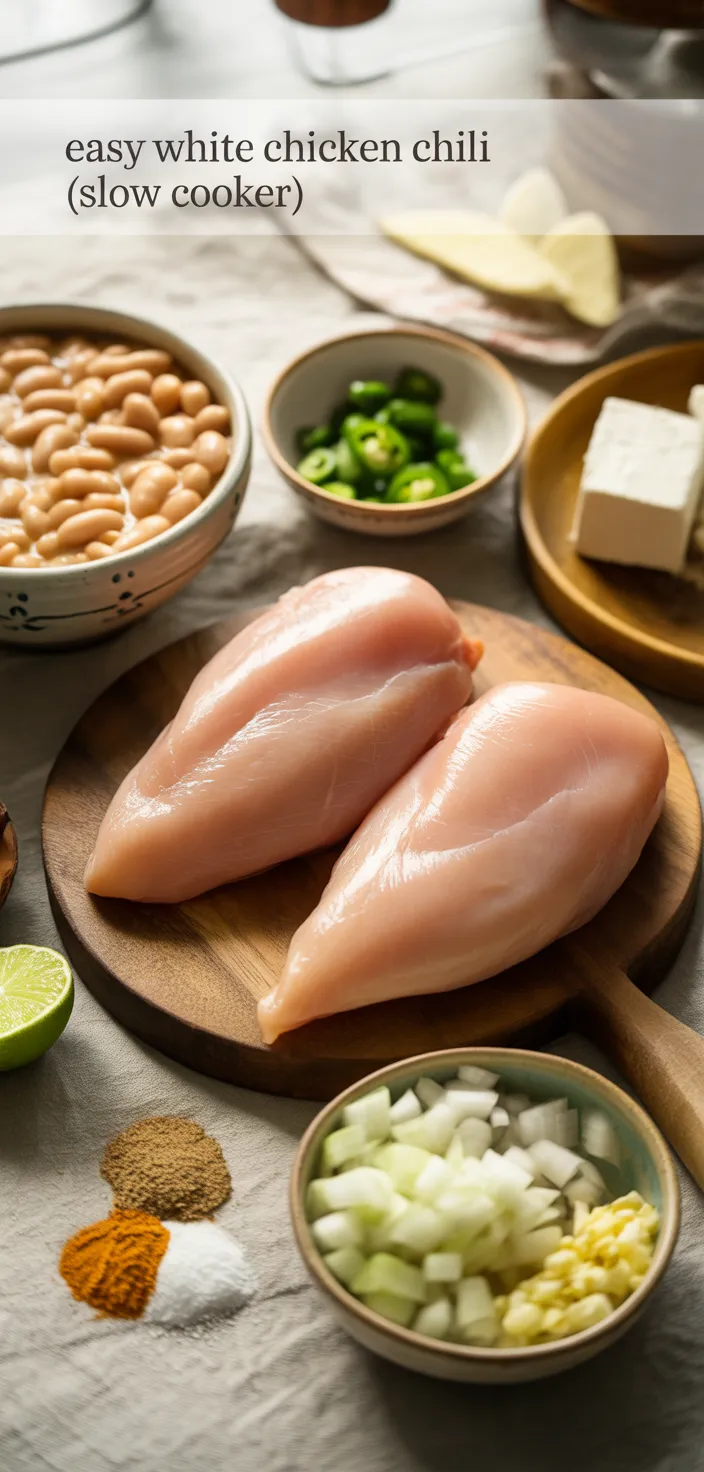 Ingredients photo for Easy White Chicken Chili (Slow Cooker) Recipe