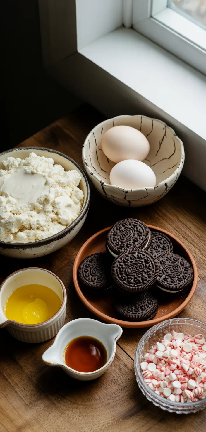 Ingredients photo for Peppermint Oreo Crunch Cookies Recipe