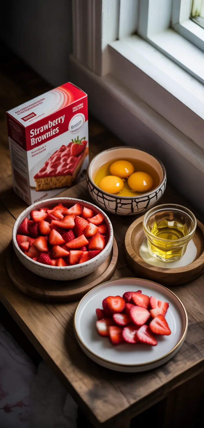 Ingredients photo for Strawberry Brownies Recipe
