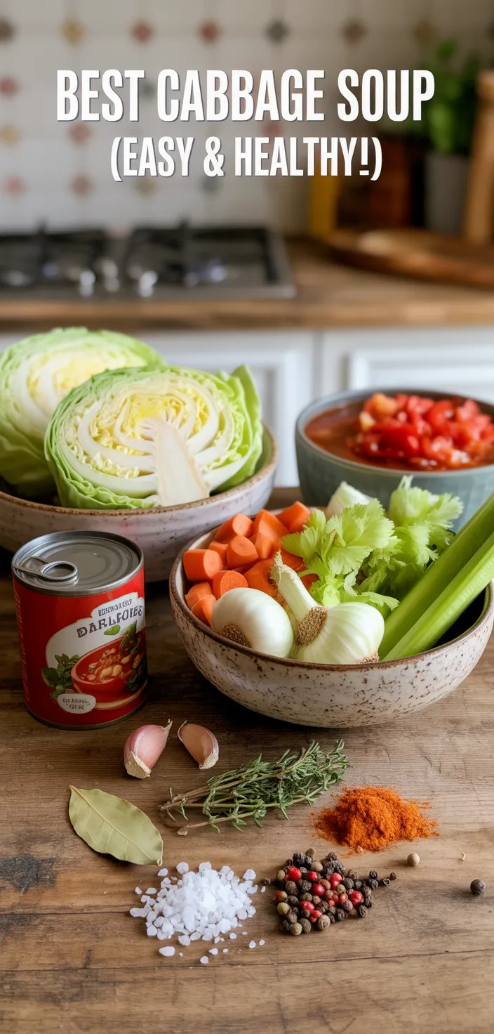 Ingredients photo for Best Cabbage Soup (Easy & Healthy!) Recipe