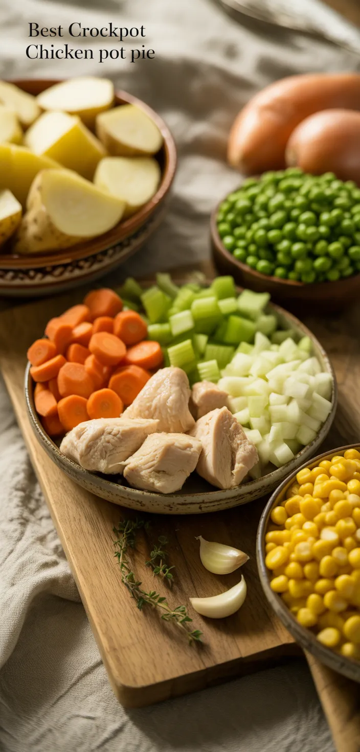 Ingredients photo for Best Crockpot Chicken Pot Pie Recipe