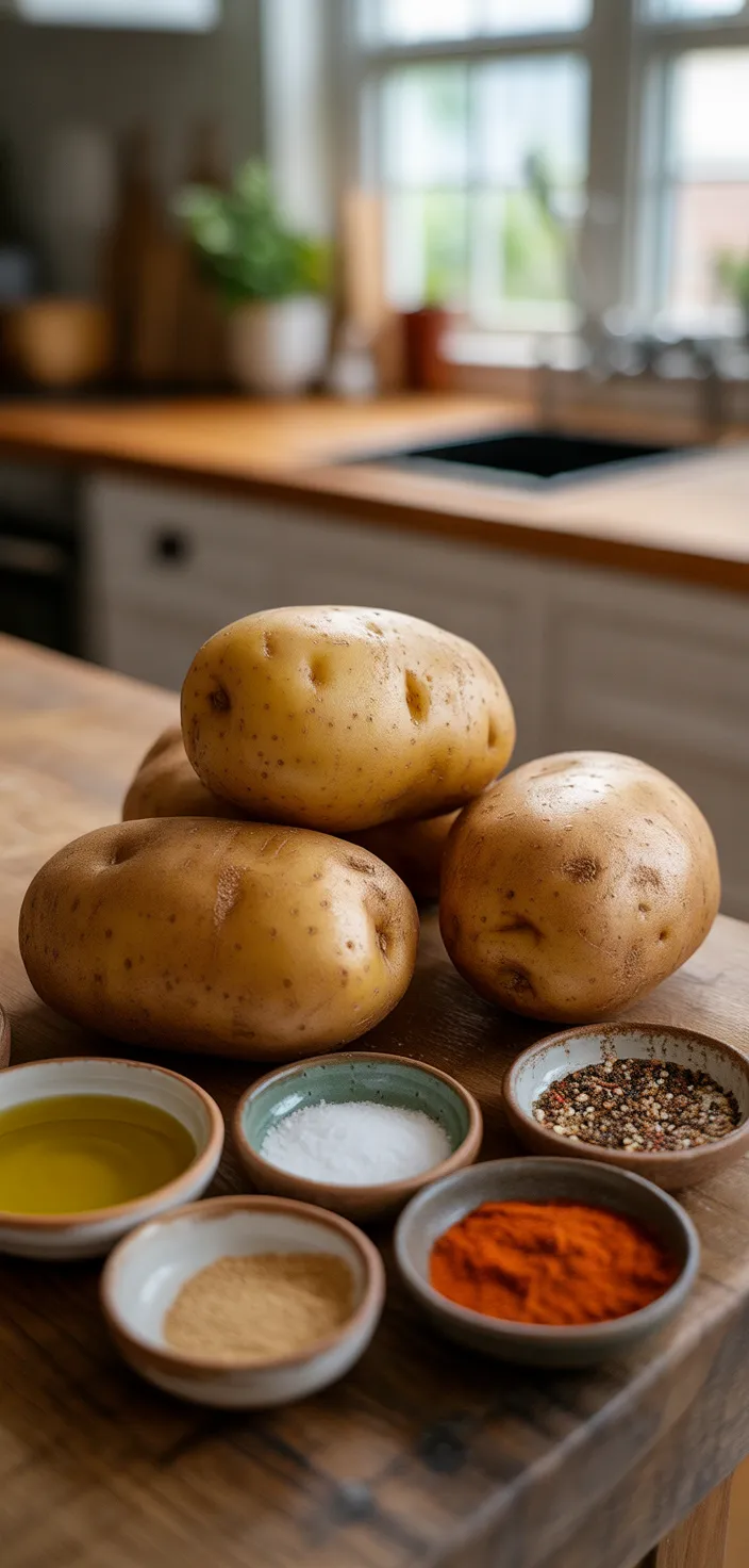 Ingredients photo for CRISPY Air Fryer Baked Potato Recipe