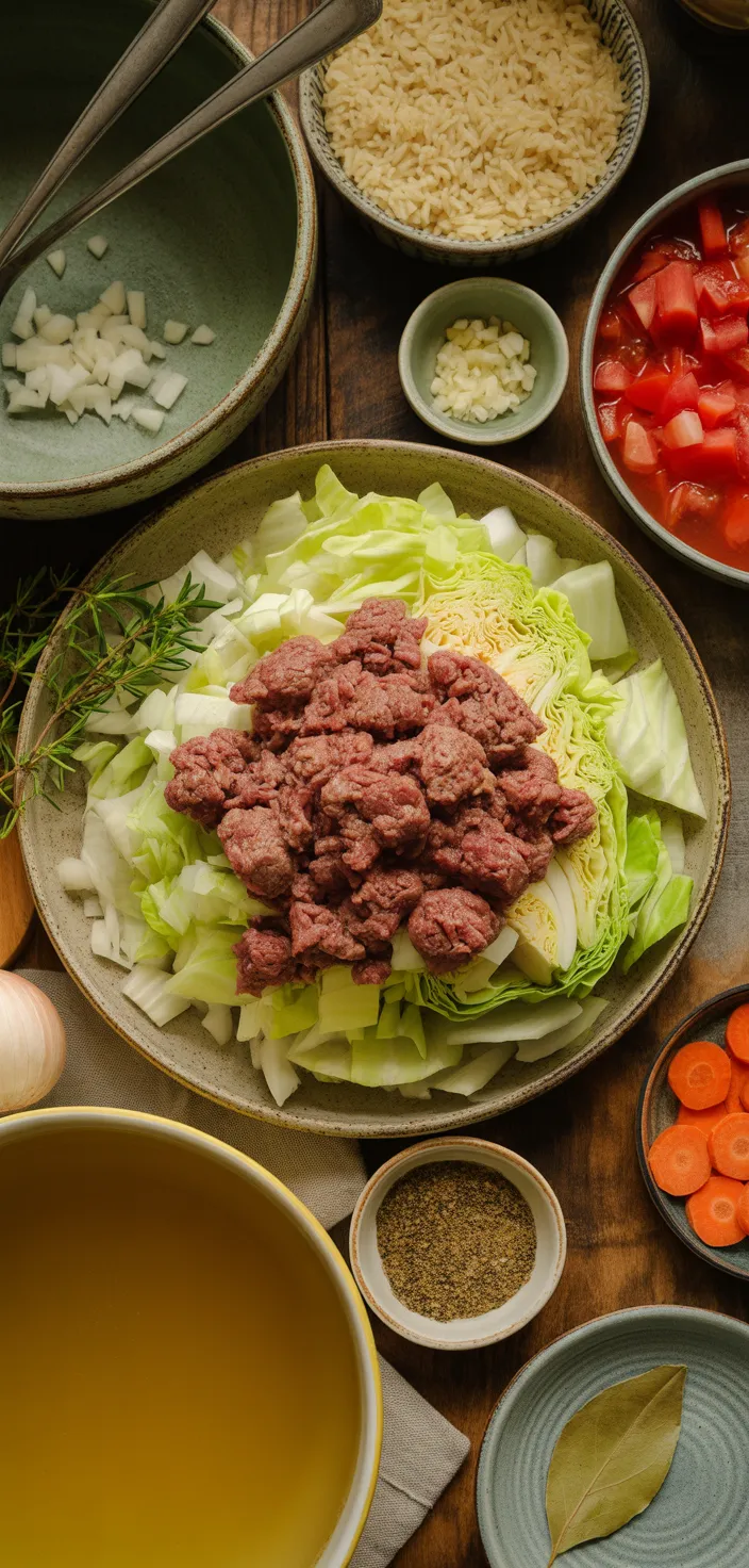 Ingredients photo for Cabbage Roll Soup Recipe