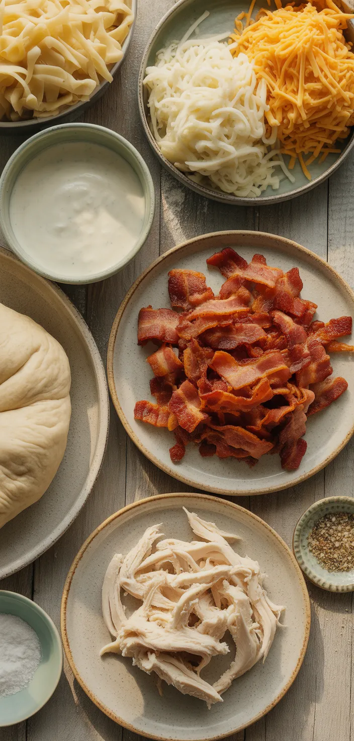 Ingredients photo for Chicken Bacon Ranch Stromboli Recipe