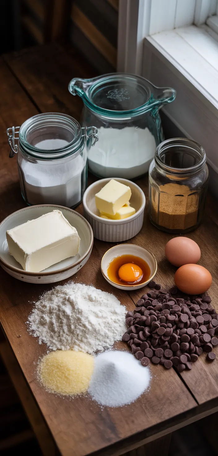 Ingredients photo for Cream Cheese Chocolate Chip Cookies Recipe