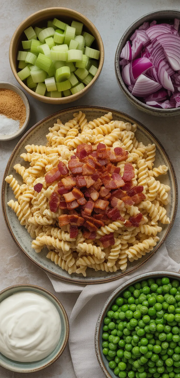 Ingredients photo for Creamy Pasta Salad Recipe