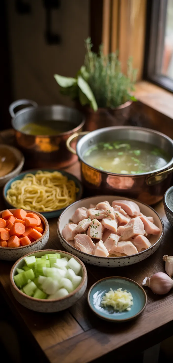 Ingredients photo for Easy Creamy Chicken Noodle Soup Recipe