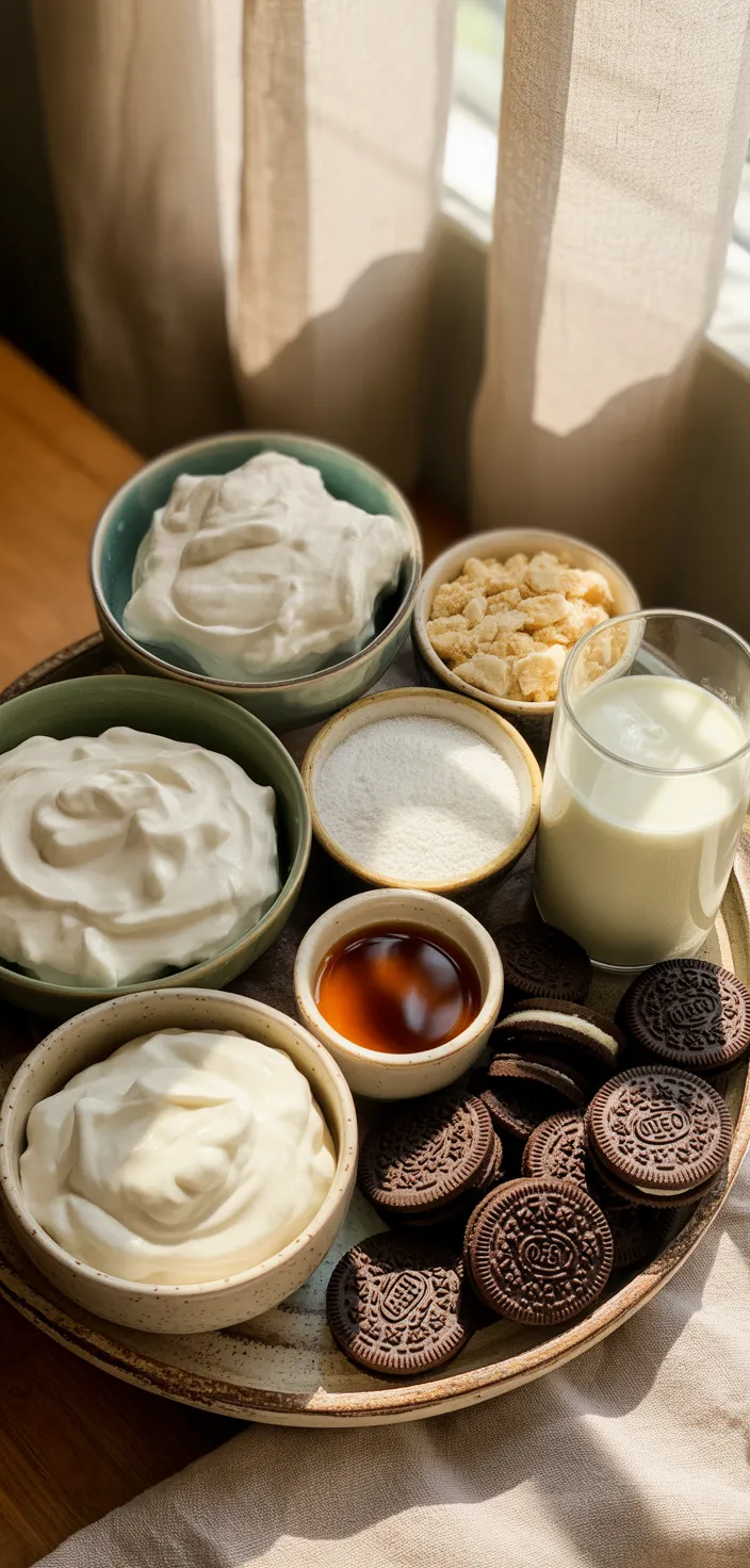 Ingredients photo for Protein Oreo Fluff Dessert Recipe