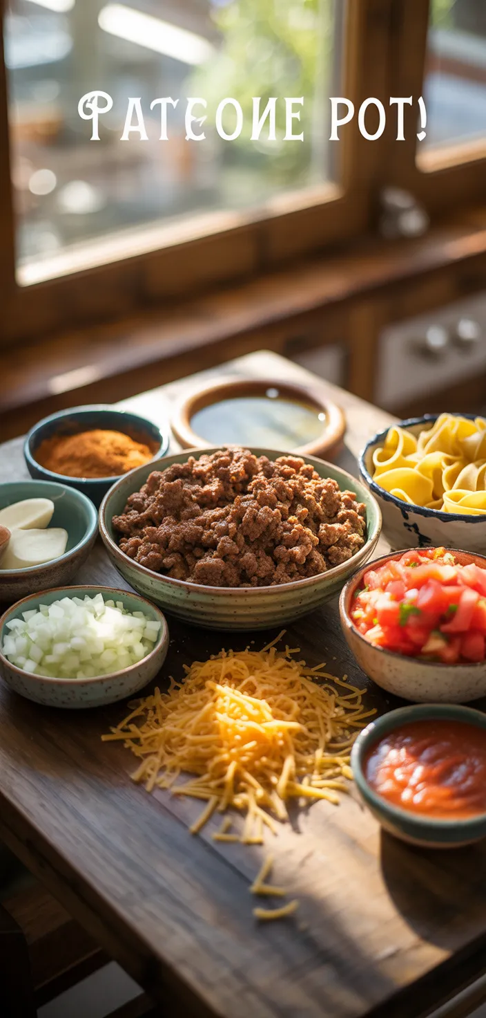 Ingredients photo for Taco Pasta (One Pot!) Recipe