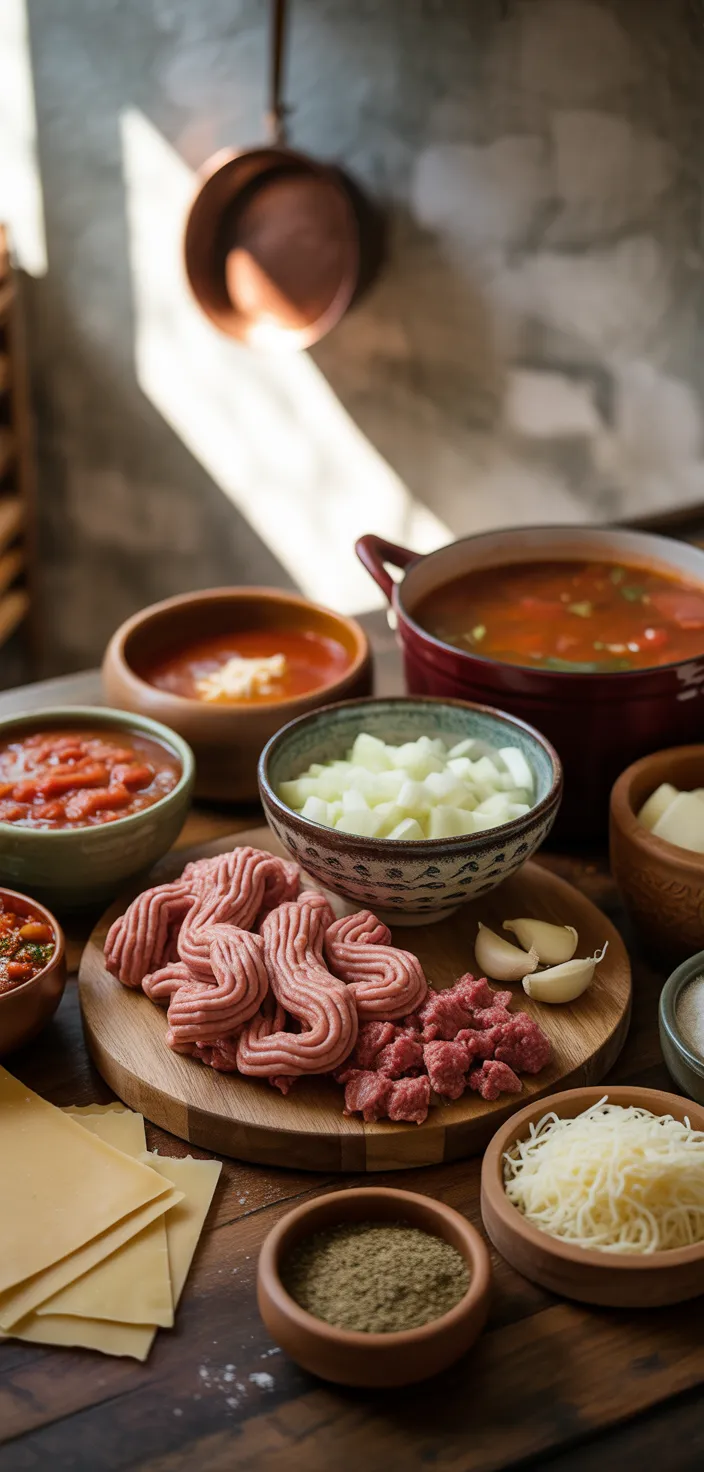 Ingredients photo for The Best Lasagna Soup Recipe