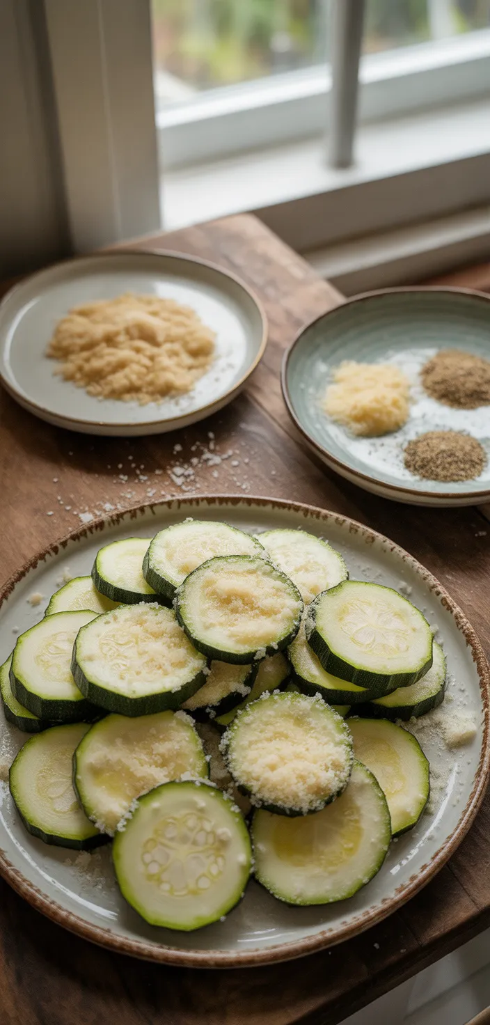Ingredients photo for Baked Parmesan Zucchini Chips Recipe