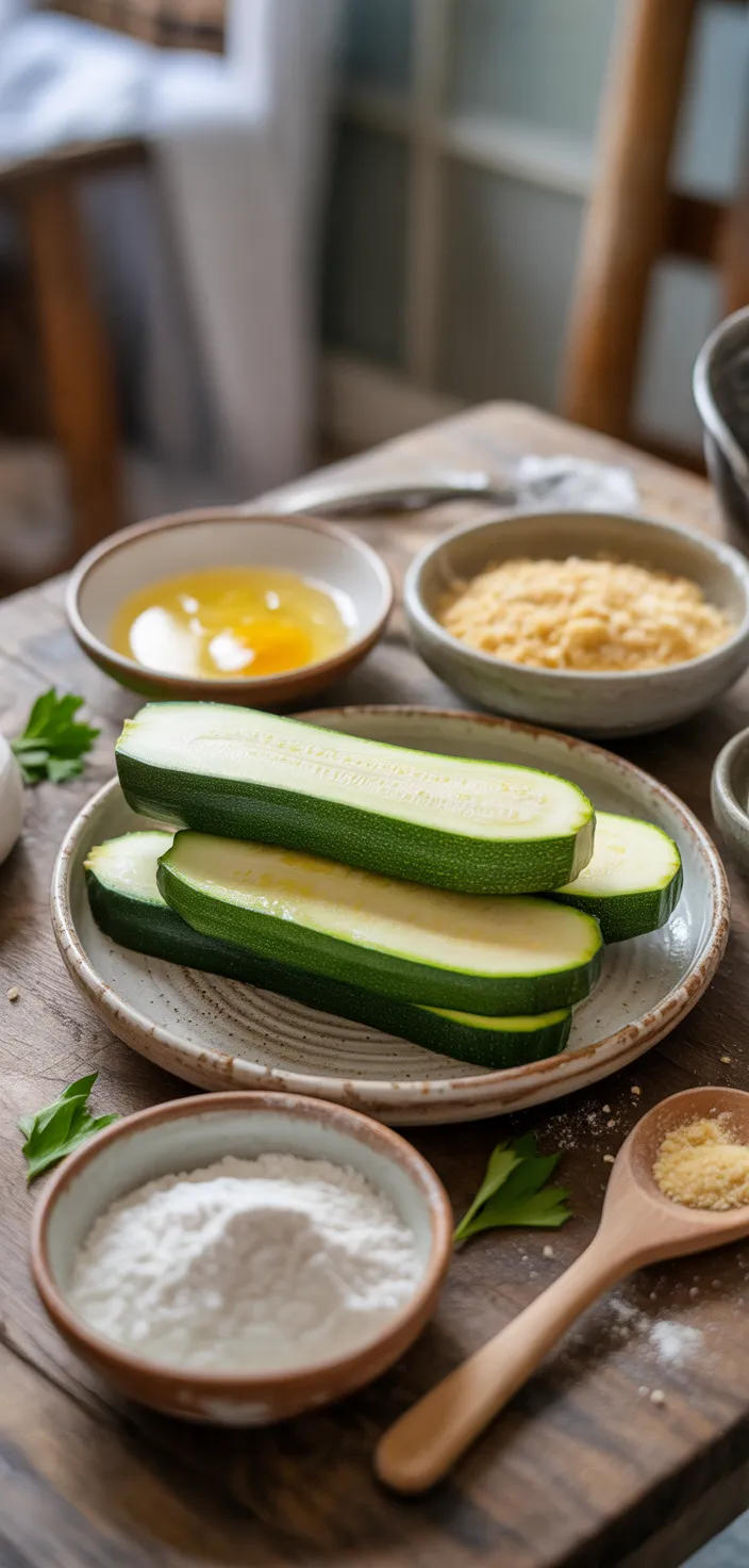Ingredients photo for Baked Parmesan Zucchini (Christmas Recipe & Thanksgiving Recipe)