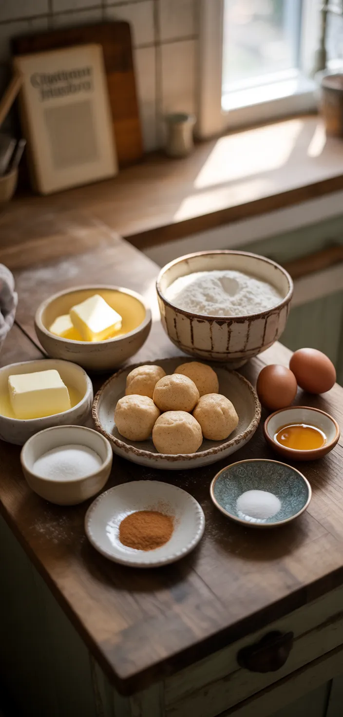 Ingredients photo for Classic Snickerdoodles – Soft & Chewy Cinnamon Sugar Cookies Recipe