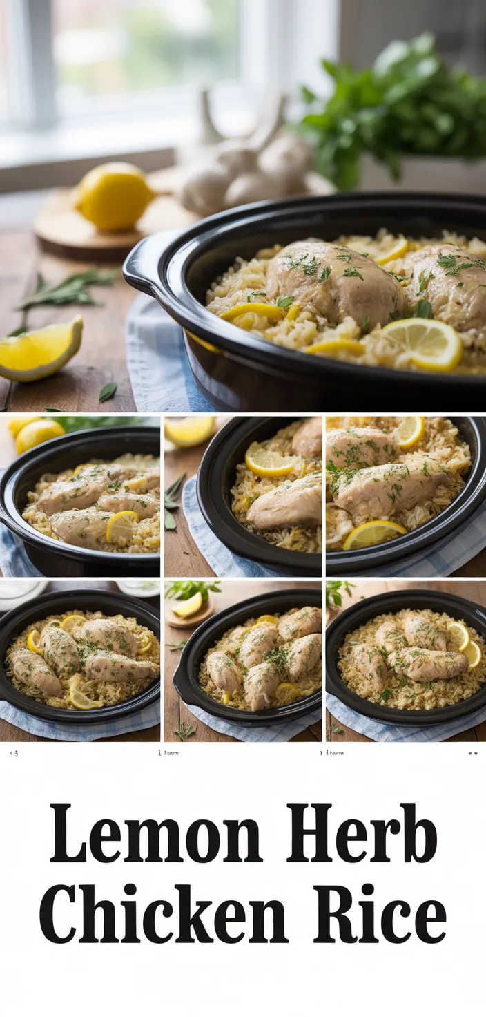 A photo of Slow Cooker Lemon Herb Chicken And Rice Recipe