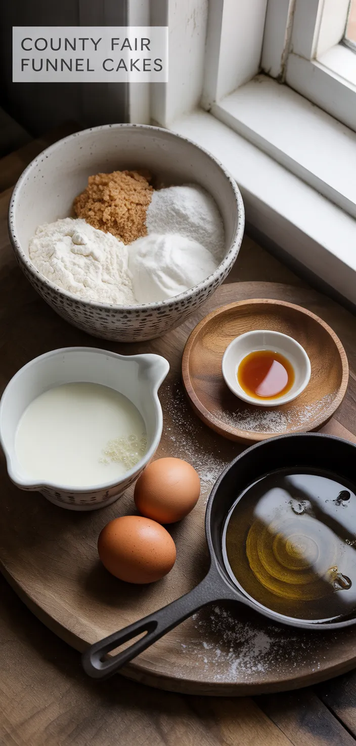 Ingredients photo for County Fair Funnel Cakes Recipe