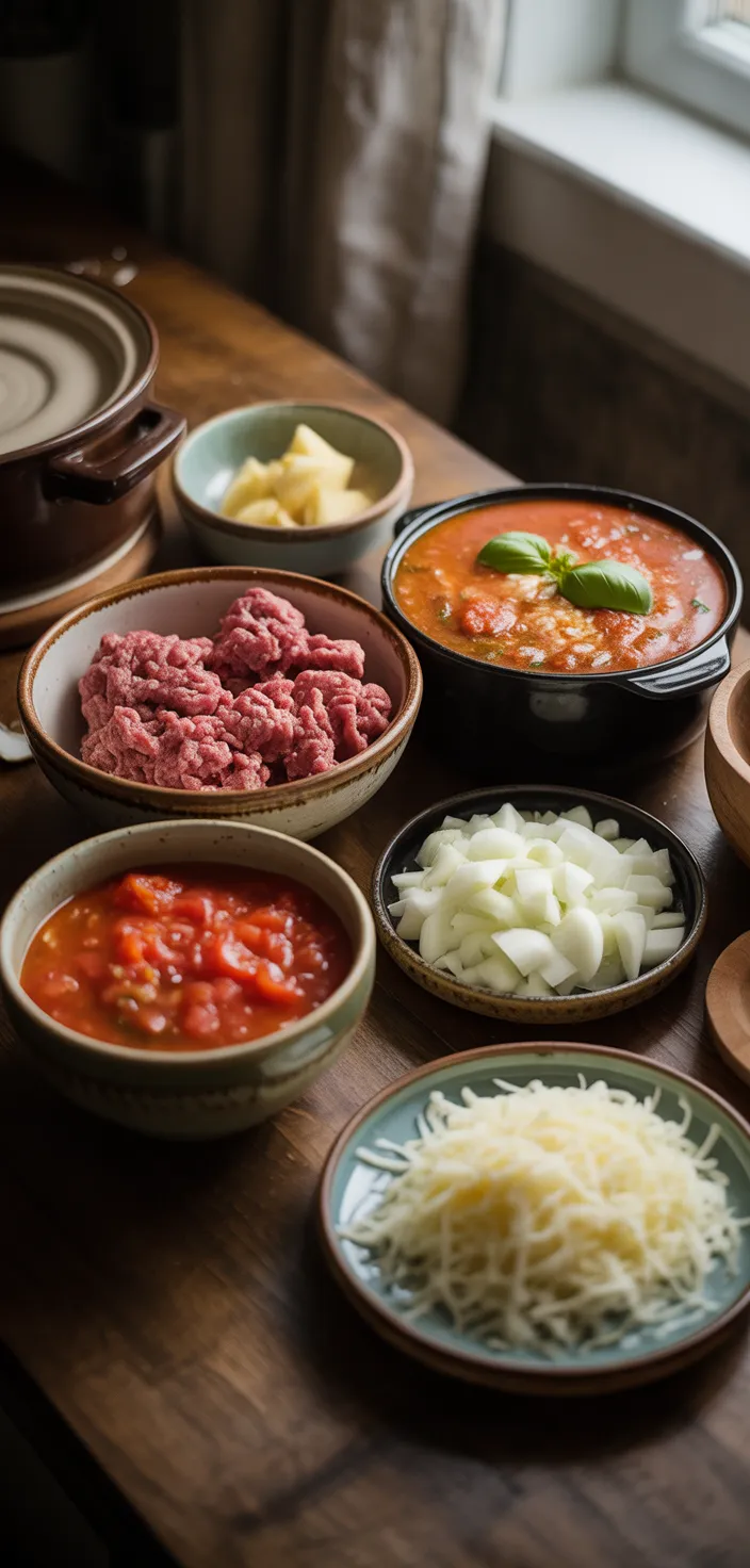 Ingredients photo for Crockpot Lasagna Soup Recipe
