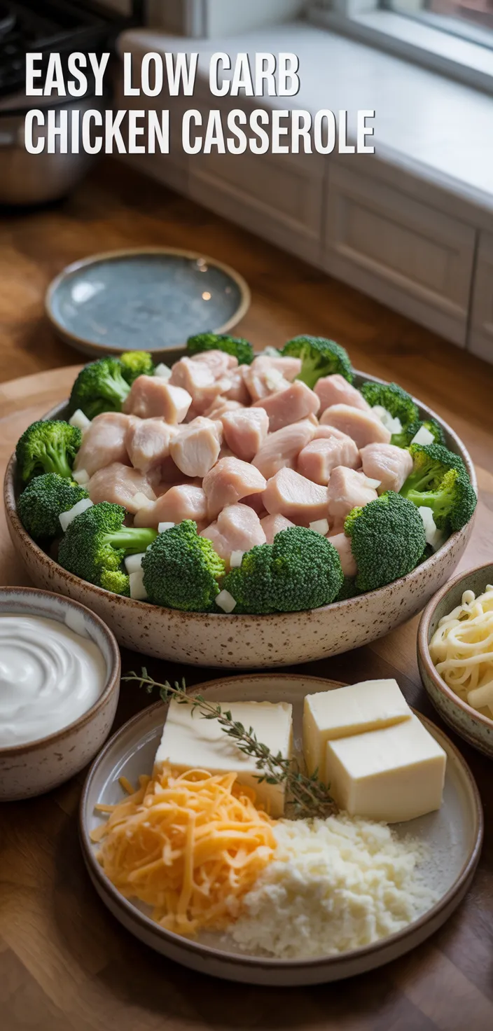 Ingredients photo for Easy Low Carb Chicken Casserole Recipe