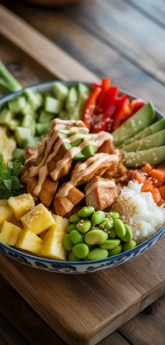 Ingredients photo for Hawaiian Inspired Chicken Poke Bowl Recipe