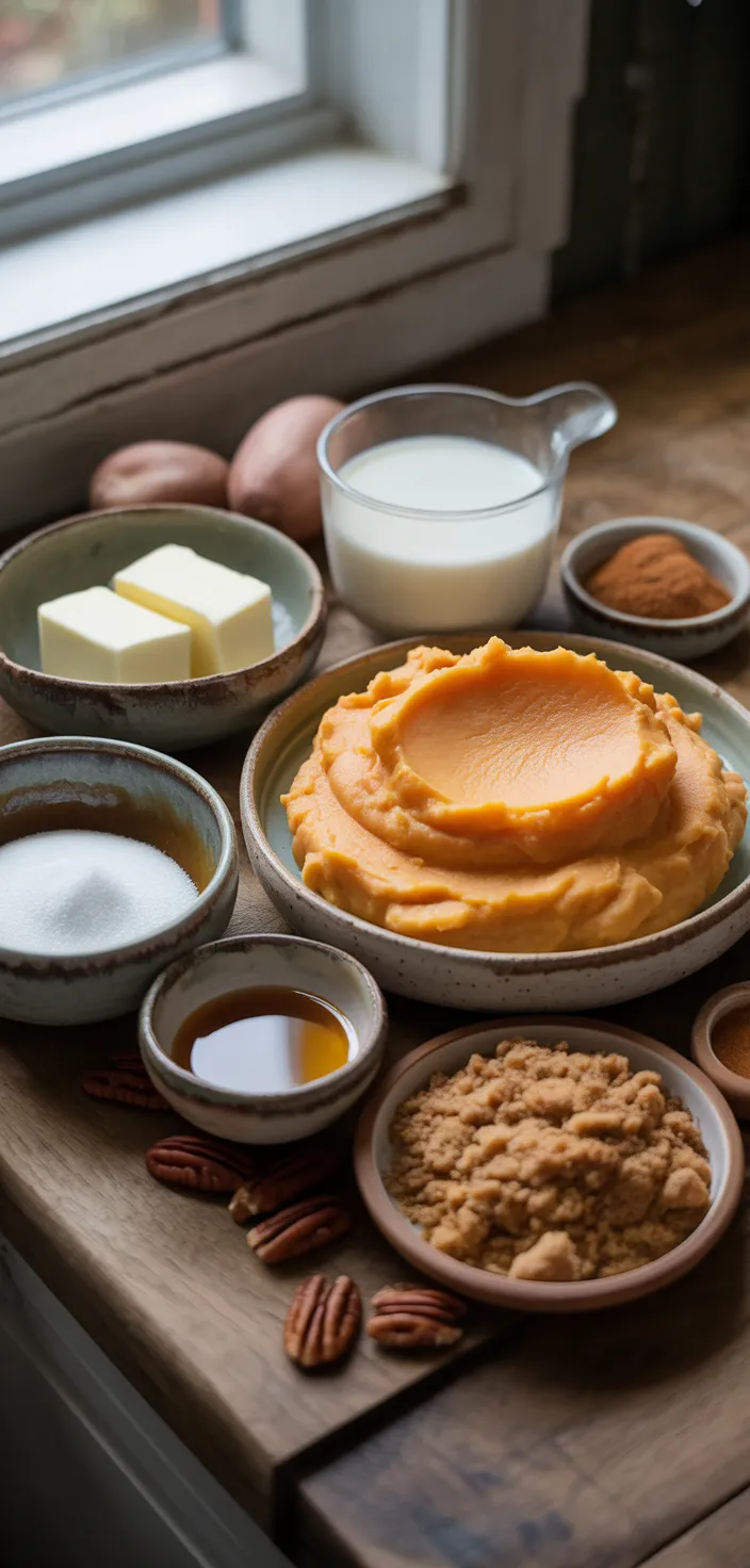 Ingredients photo for Southern Sweet Potato Casserole Recipe