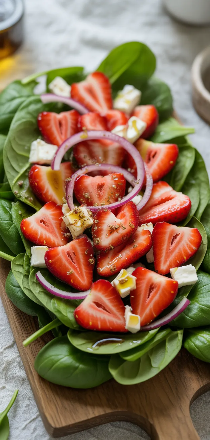 Ingredients photo for Strawberry Feta Spinach Salad Recipe
