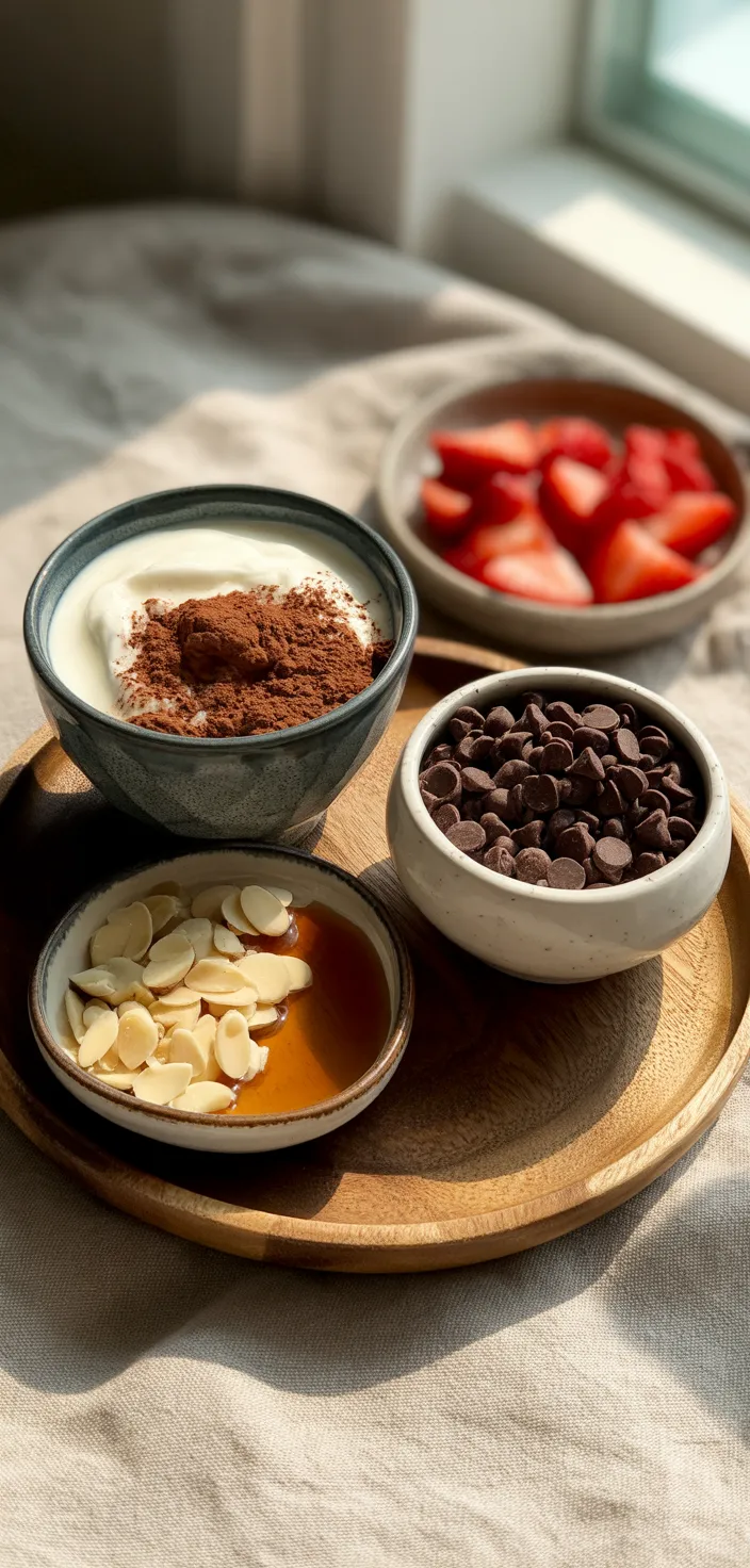 Ingredients photo for Chocolate Strawberry Yogurt Clusters Recipe