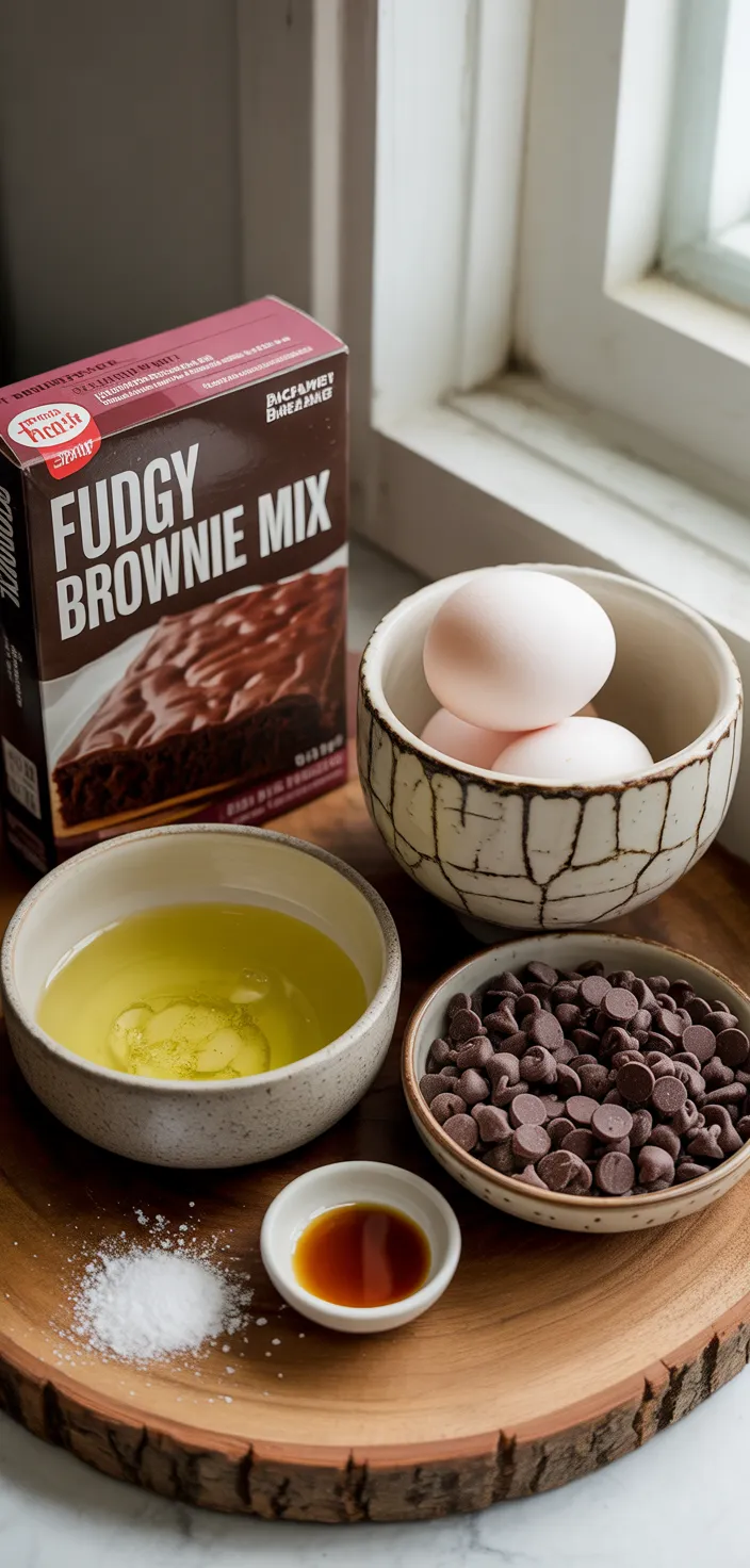 Ingredients photo for Easy Brownie Mix Cookies Recipe