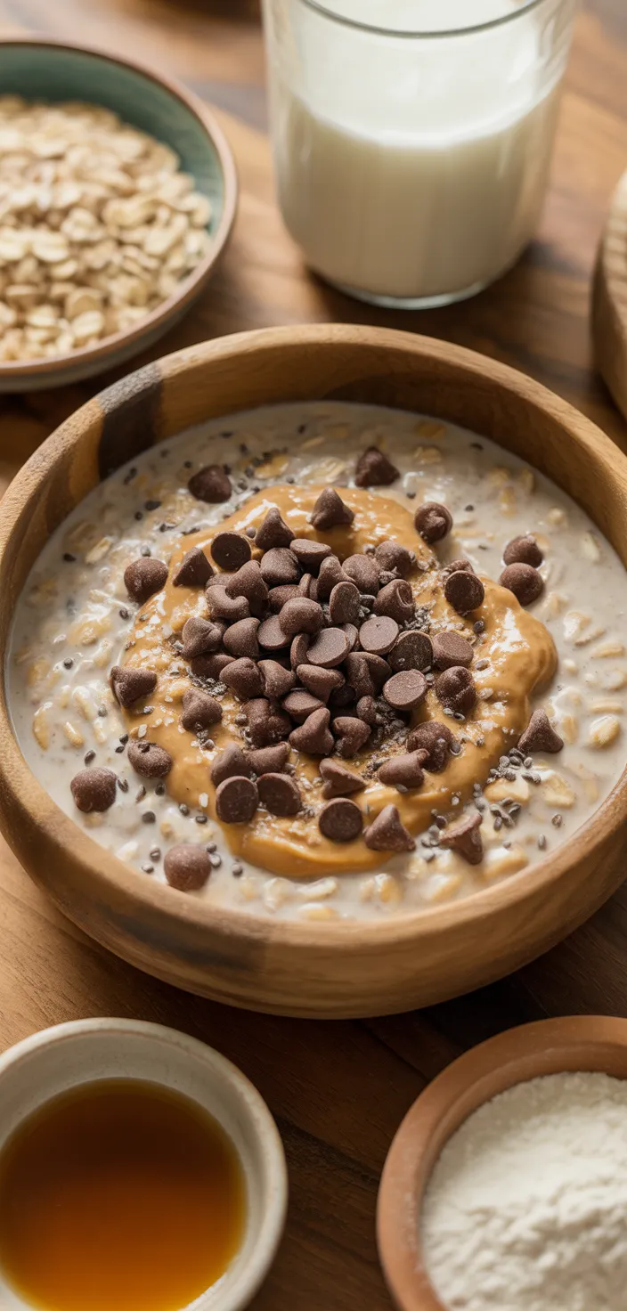 Ingredients photo for Healthy Cookie Dough Overnight Oats Recipe