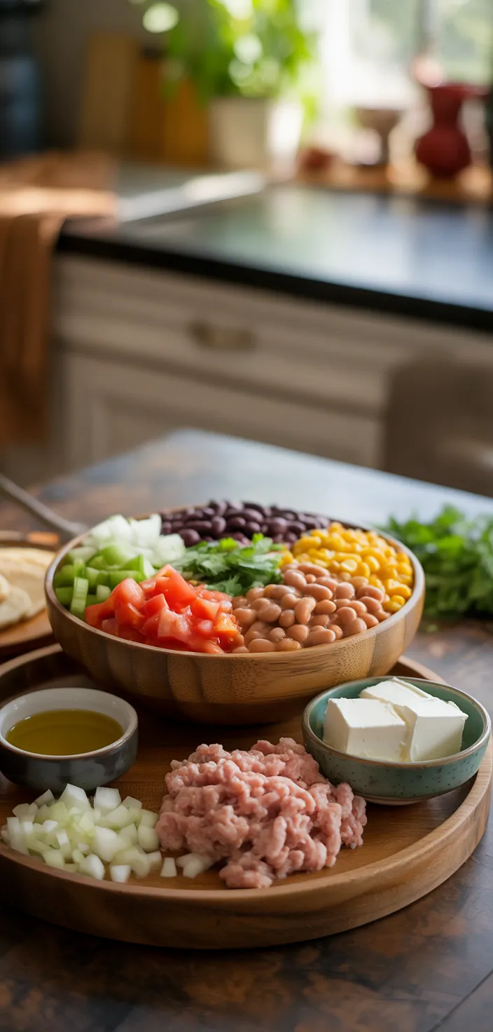 Ingredients photo for Healthy High Protein Creamy Taco Soup Recipe