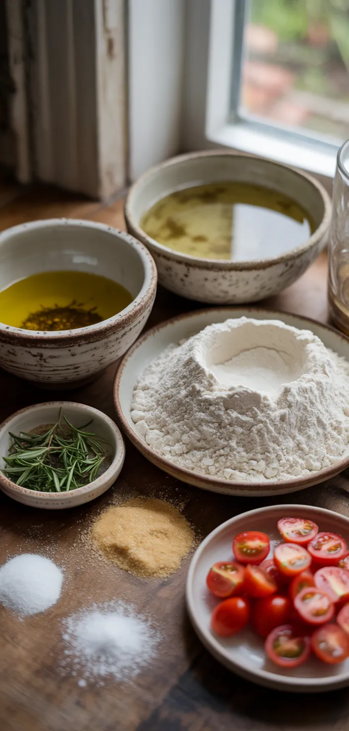 Ingredients photo for Homemade Small Batch Focaccia Recipe