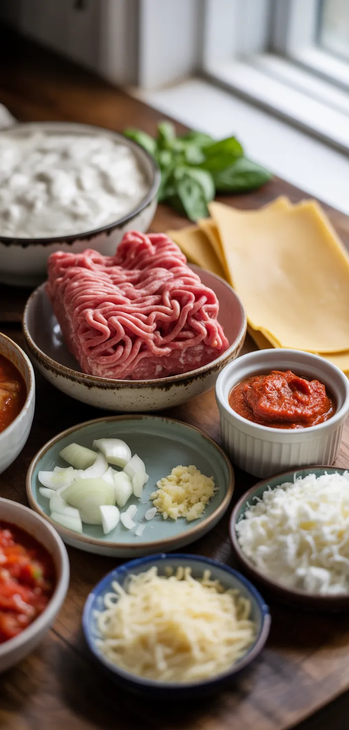 Ingredients photo for Instant Pot Lasagna Soup Recipe