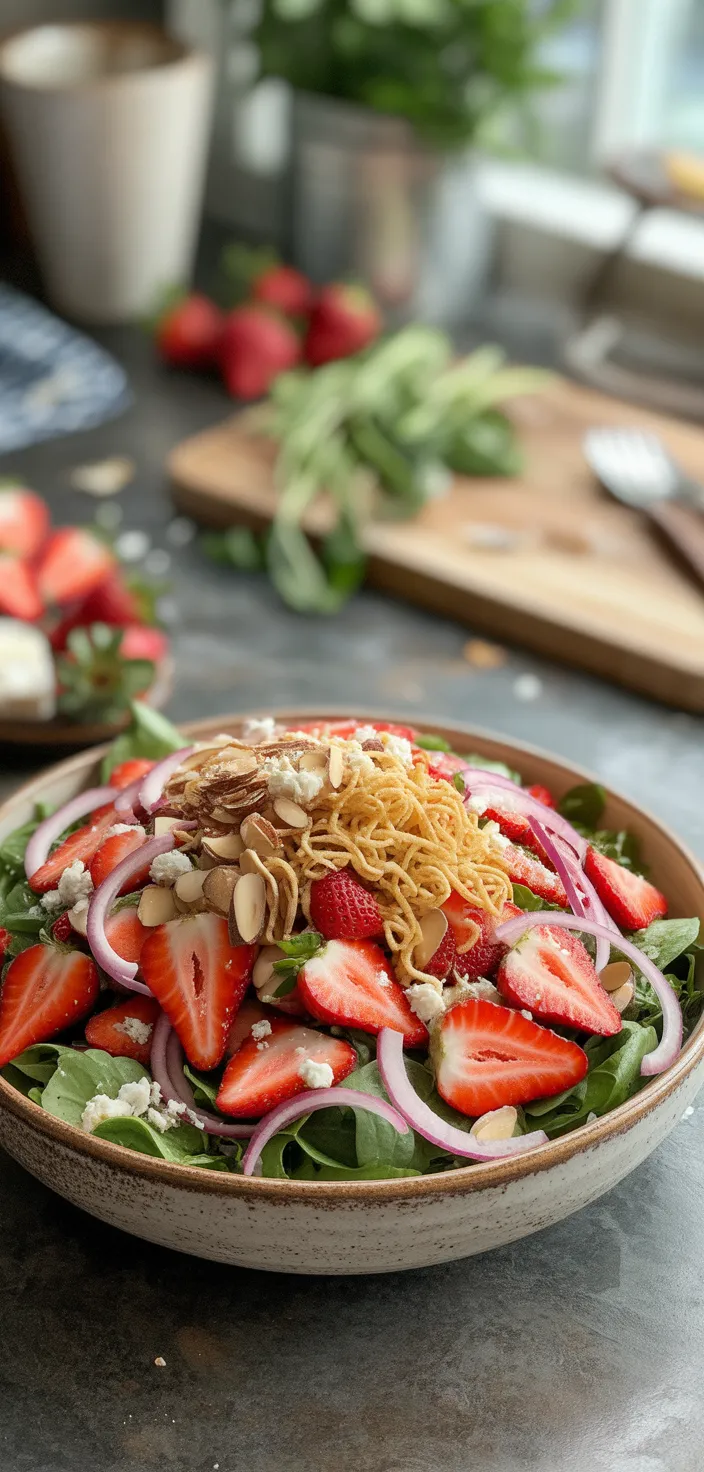 Ingredients photo for Strawberry Crunch Salad With Champagne Vinaigrette. Recipe