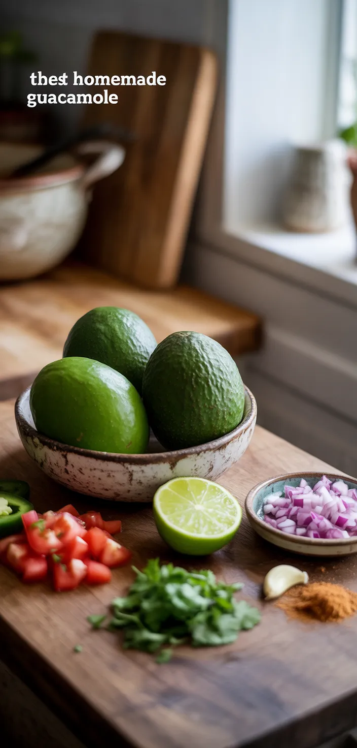 Ingredients photo for The Best Homemade Guacamole Recipe