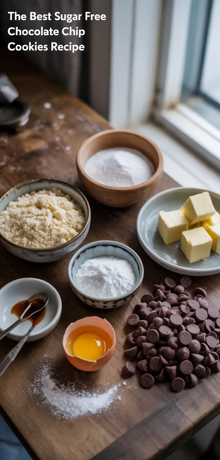 Ingredients photo for The Best Sugar Free Chocolate Chip Cookies Recipe