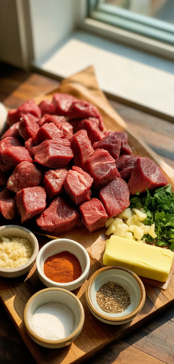 Ingredients photo for Air Fryer Steak Bites With Easy Garlic Butter Recipe