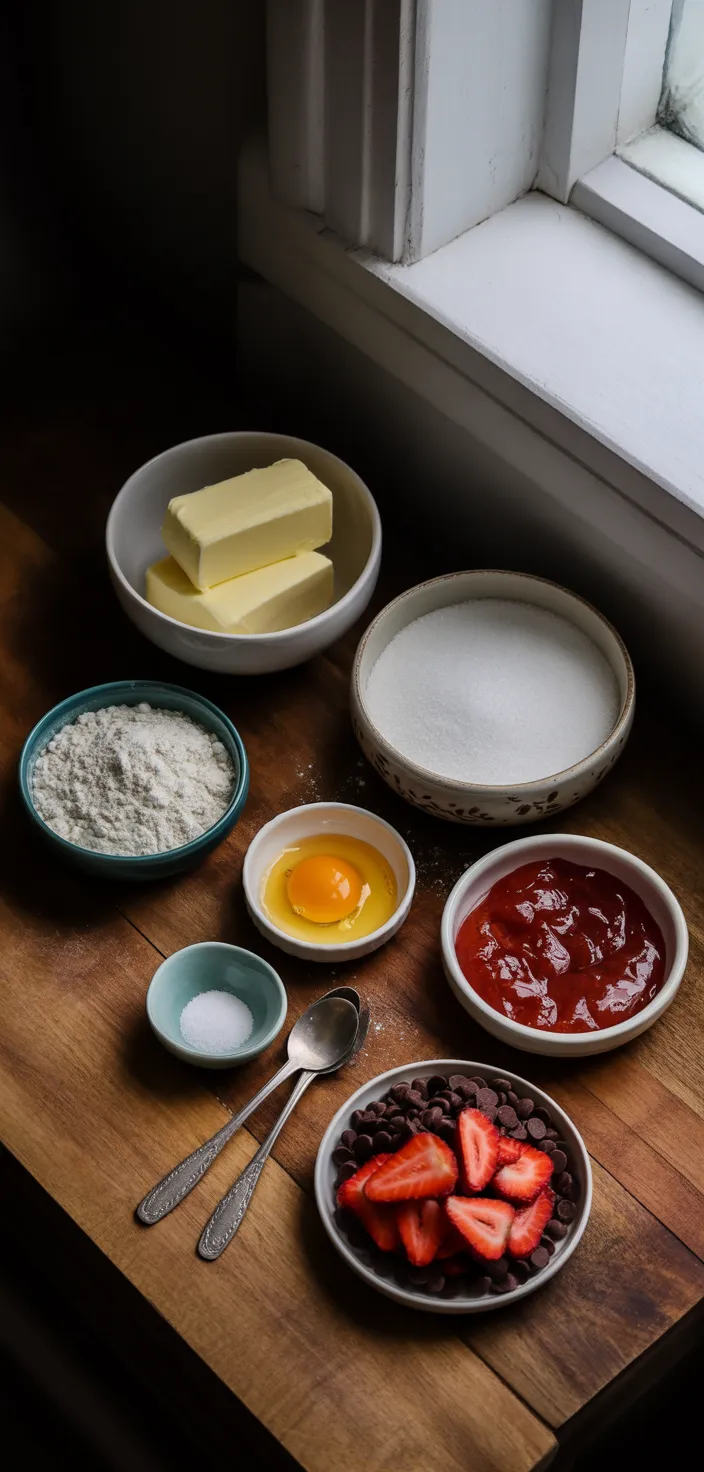 Ingredients photo for Chocolate Covered Strawberry Cookies Perfect For Your Sweetheart Recipe