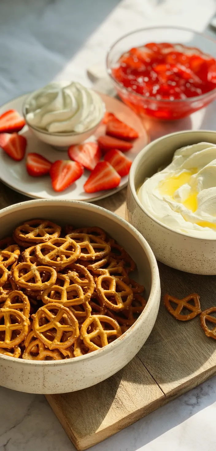 Ingredients photo for Classic Strawberry Pretzel Salad Recipe