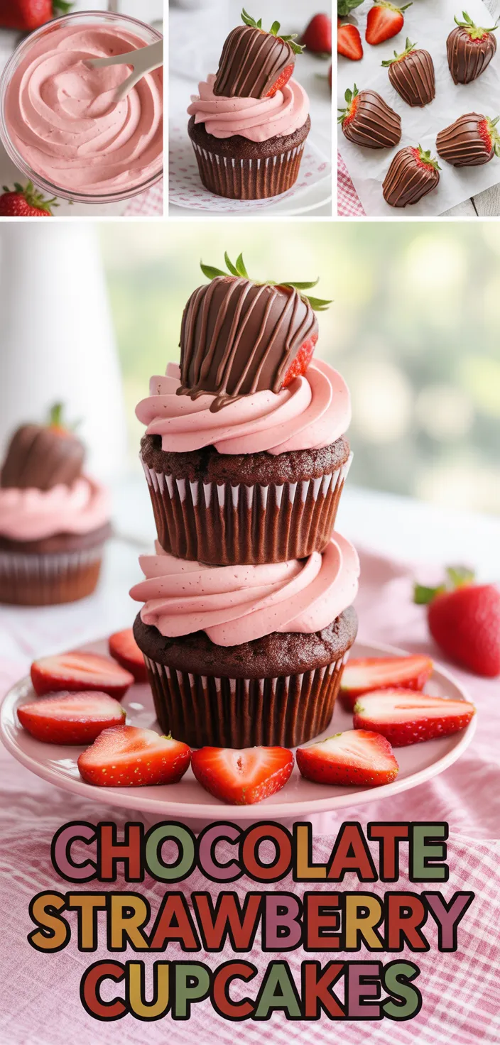 A photo of Chocolate Covered Strawberry Cupcakes For Valentines Day Recipe