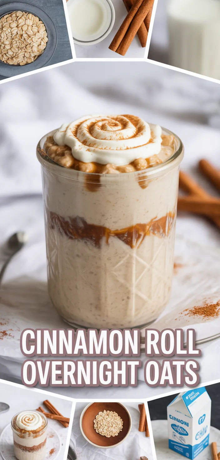 A photo of Cinnamon Roll Protein Overnight Oats Recipe