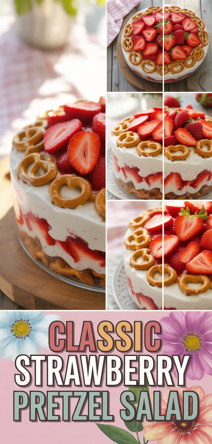 A photo of Classic Strawberry Pretzel Salad Recipe