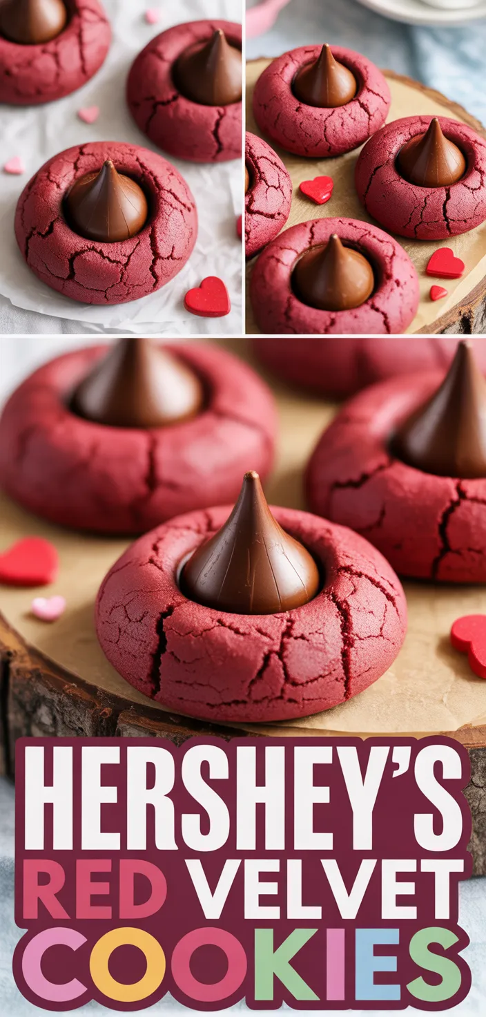 A photo of Easy Hershey's Red Velvet Blossoms Cookies Recipe