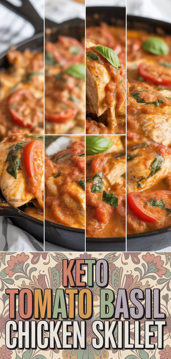 A photo of Keto Tomato Basil Chicken Skillet Recipe